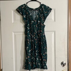 Old Navy Teal Floral Mini Dress